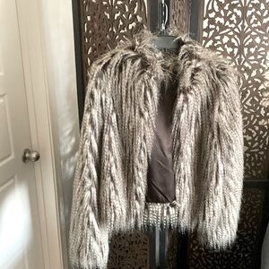 TOP SHOP faux fur coat